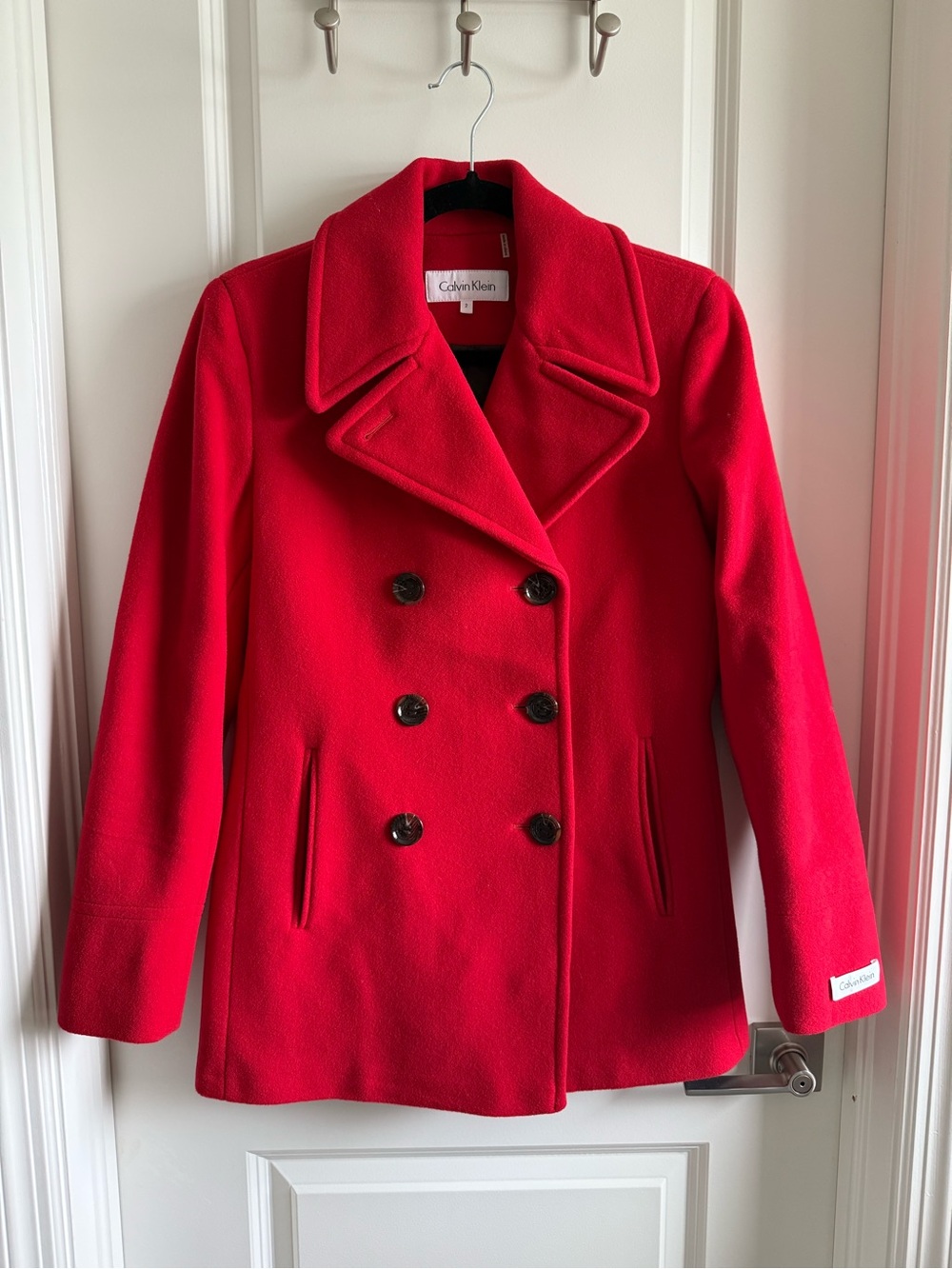 NWOT Y2K Vintage Calvin Klein Red Peacoat 2